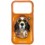 Etui Nimmy Cool&Cute 2.0 Dog do iPhone    17 Pro Max z magnetyczną zawieszką pomarańczowy