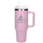 Black Forest | Thermo mug with straw | thermos with handle, 1200ml, powder pink