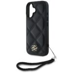 Case Karl Lagerfeld Quilted Initial Logo & Chain Strap for iPhone 16 black - imagine 5