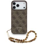 Guess 4G Strap Triangle Logo MagSafe case for iPhone 17 Pro Max brown