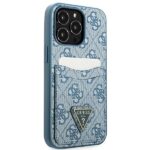 Guess GUHCP13XP4TPB iPhone 13 Pro Max 6,7" blue hardcase 4G Triangle Logo Cardslot - imagine 4