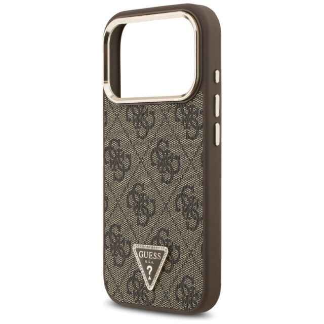 Case Guess 4G Triangle Logo MagSafe for iPhone 17 Pro brown gold - imagine 6