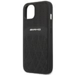 AMG AMHCP13MOSDBK iPhone 13 / 14 / 15 6.1" black hardcase with Leather Curved Lines - imagine 6