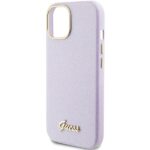 Guess GUHCP15SPGMCSL iPhone 15 / 14 / 13 6.1" lilac hardcase Glitter Glossy Script - imagine 6