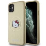 Hello Kitty HKHMN61PGHCKD iPhone 11 / Xr 6.1" Gold Hardcase Leather Kitty Head MagSafe