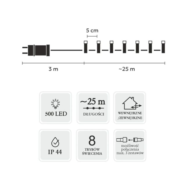 Extralink LED Lights, 500L Cool White, Length 3 + 25 m Indoor/Outdoor - imagine 3