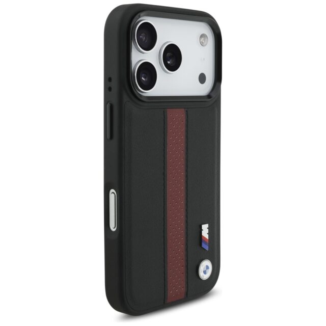 Case BMW M Perforated Stripe Logo MagSafe for iPhone 17 Pro red - imagine 4