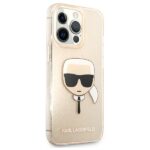 Karl Lagerfeld KLHCP13LKHTUGLGO iPhone 13 Pro / 13 6,1" gold hardcase Glitter Karl`s Head - imagine 4