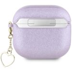 Guess Metallic Script Charm Case for AirPods 4 Purple - imagine 2