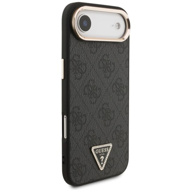 Case Guess 4G Triangle Logo MagSafe for iPhone Air black gold - imagine 4