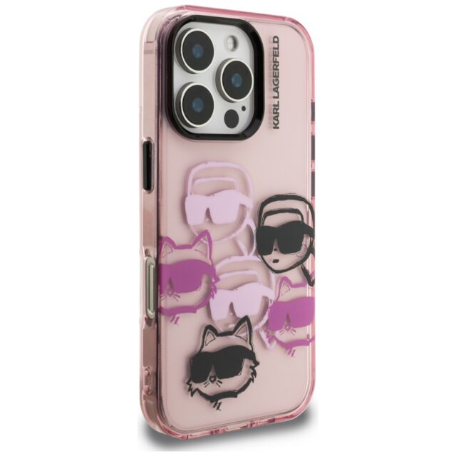 Case Karl Lagerfeld IML Multi K&C Head Pattern for iPhone 16 Pro Max pink - imagine 4