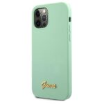 Guess GUHCP12LLSLMGGN iPhone 12 Pro Max 6,7" green hardcase Metal Logo Script - imagine 2