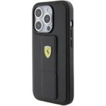 Ferrari FEHCP15XGSPSIK iPhone 15 Pro Max 6.7" black hardcase Grip Stand Metal Logo - imagine 3