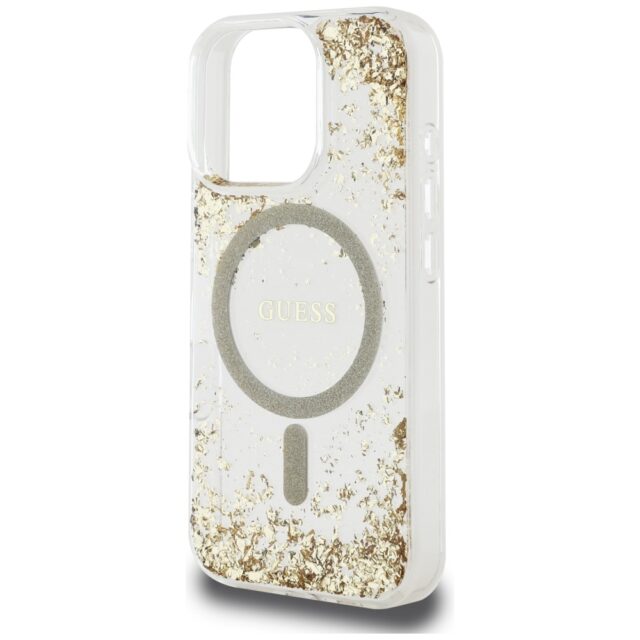 Guess HC Resin Bottom Glitter case for iPhone 16 Pro Max MagSafe gold - imagine 6