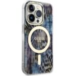 Guess GUHMP14LHLEOPWB iPhone 14 Pro 6.1" blue hardcase Leopard MagSafe - imagine 4