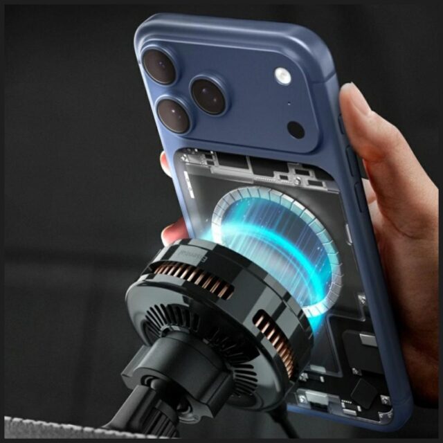 Uchwyt samochodowy do kratki              wentylacyjnej Spigen Essential indukcyjny Qi2.2 25W MagSafe czarny - imagine 3