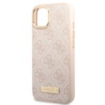 Guess GUHMP14SU4GPRP iPhone 14 / 15 / 13 6.1" pink hard case 4G Logo Plate MagSafe - imagine 6