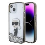 Karl Lagerfeld KLHCP15SLKKNSK iPhone 15/ 14 / 13 6.1" transparent hardcase Liquid Glitter Ikonik
