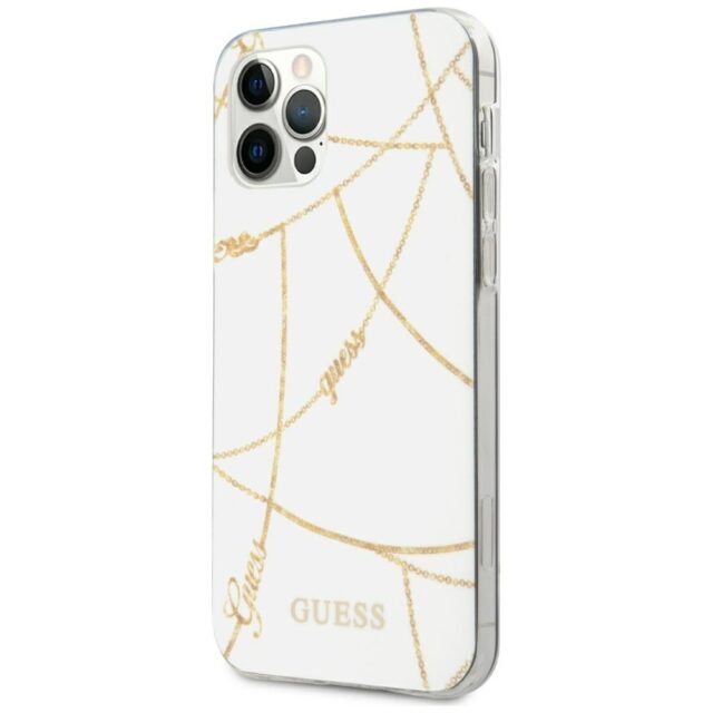 Guess GUHCP12LPCUCHWH iPhone 12 Pro Max 6,7"  white hardcase Gold Chain Collection - imagine 2