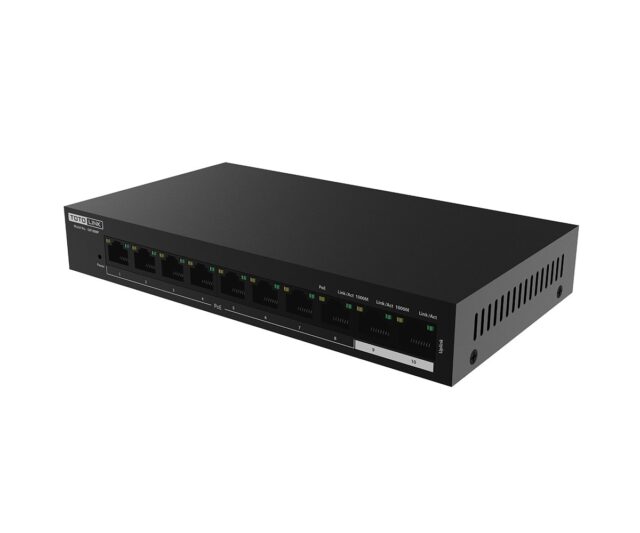 Totolink SW1008P | PoE Switch | 8x RJ45 100Mb/s PoE af/at, 2x RJ45 1000Mb/s, 99W - imagine 3