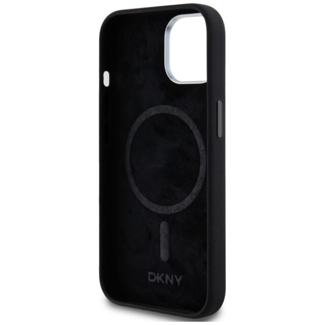 DKNY DKHMP14SSMCHLK iPhone 14 / 15 / 13 6.1" black hardcase Liquid Silicone Small Metal Logo MagSafe - imagine 7