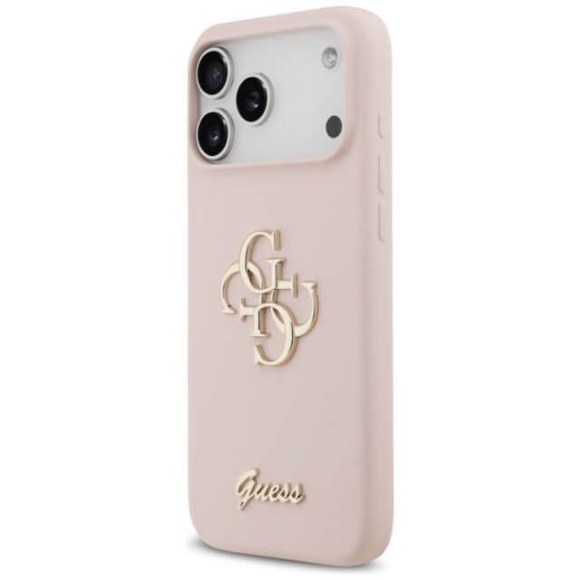 Guess Silicone Big 4G Script Case for iPhone 17 Pro Max Pink - imagine 2