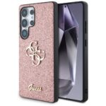 Case Guess Fixed Glitter Big 4G Metal Logo for Samsung Galaxy S25 Ultra pink