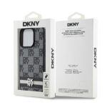 DKNY DKHCP15XPCPTSSK iPhone 15 Pro Max 6.7 inch black hardcase Leather Checkered Mono Pattern & Prin - imagine 8