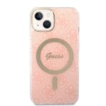 Guess Set GUBPP14SH4EACSP Case+ Charger iPhone 14 / 15 / 13 6,1" pink hard case 4G Print Ma - imagine 3
