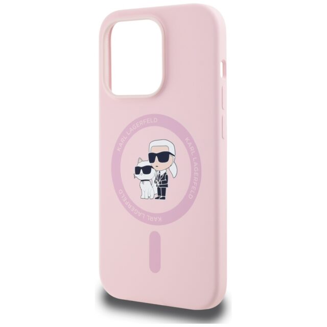 Case Karl Lagerfeld Silicone Karl&Choupette MagSafe for iPhone 14 Pro pink - imagine 6
