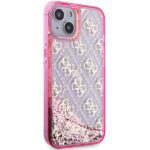 Guess GUHCP14SLC4PSGP iPhone 14 / 15 / 13 6.1" pink hardcase Liquid Glitter 4G Transculent - imagine 4