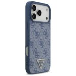 Guess Leather 4G Triangle Strass MagSafe case for iPhone 17 Pro Max blue - imagine 4
