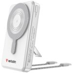 Powerbank Verbatim Charge n Go 10000mAh with stand Magnetic Wireless TFT display 2xUSB-C cable silve - imagine 2