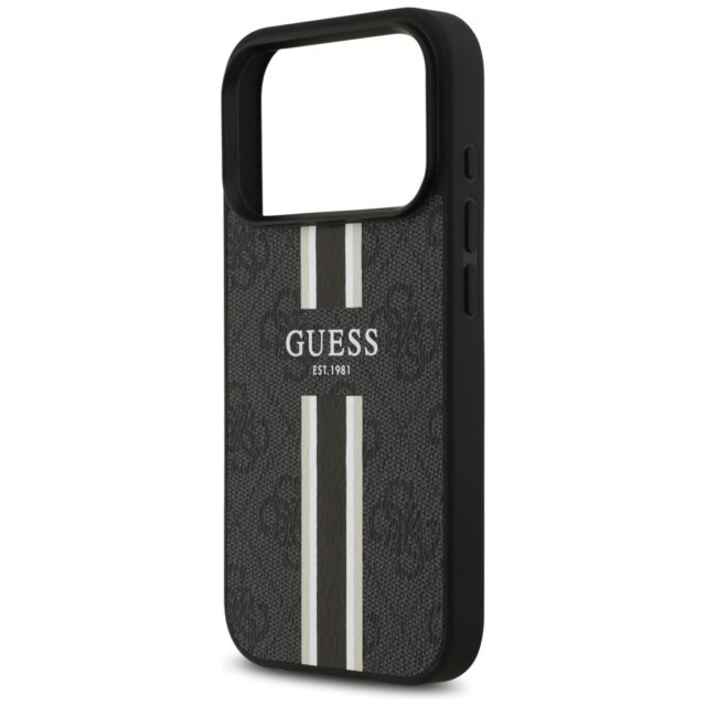 Case Guess 4G Printed Stripes MagSafe for iPhone 17 Pro black - imagine 6