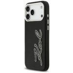 Karl Lagerfeld FW Grained Signature Logo Case for iPhone 17 Pro Max Black - imagine 2