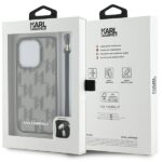 Karl Lagerfeld KLHCP15LHKDPNSK iPhone 15 Pro 6.1" black hardcase IML Mono KL Pattern & Cord - imagine 7