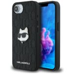 Case Karl Lagerfeld Monogram Choupette Head Pin for iPhone 16e black