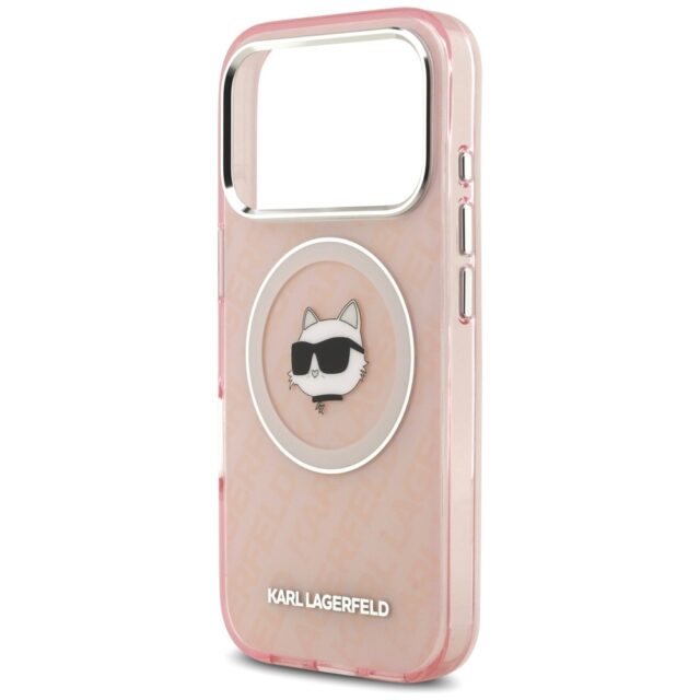 Case Karl Lagerfeld IML Choupette Head Logo MagSafe for iPhone 17 Pro Max pink - imagine 6