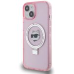 Karl Lagerfeld KLHMP15SHMRSCHP iPhone 15/ 14 / 13 6.1" pink hardcase Ring Stand Choupette Head - imagine 2