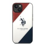 US Polo USHCP14SPSO3 iPhone 14 / 15 / 13 6,1" white Tricolor Embossed - imagine 3