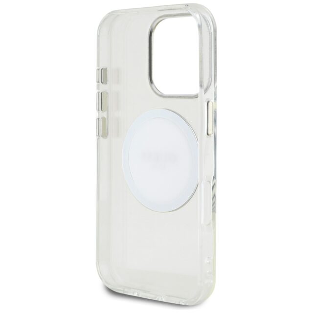 Case Guess IML Metal Colored Circle Classic Logo MagSafe for iPhone 16 Pro white - imagine 7