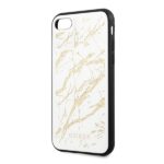 Guess GUHCI8MGGWH iPhone 7/8/SE 2020/ SE 2022 white hard case Glitter Marble Glass - imagine 3