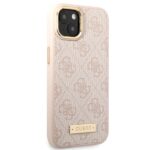 Guess GUHMP14SU4GPRP iPhone 14 / 15 / 13 6.1" pink hard case 4G Logo Plate MagSafe - imagine 4