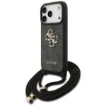 Case Guess 4G Big Logo Cord Stap         Crossbody for iPhone 17 Pro black - imagine 2