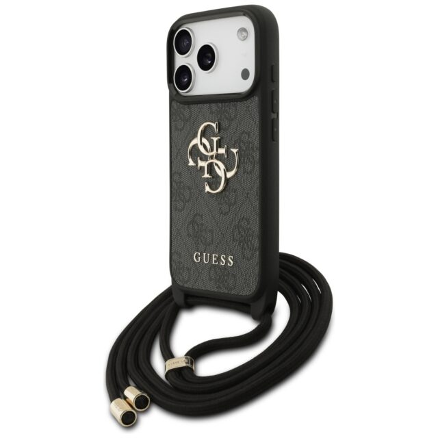 Case Guess 4G Big Logo Cord Stap         Crossbody for iPhone 17 Pro black - imagine 2