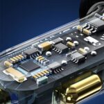 USAMS car charger 2xUSB+1xUSB-C 125W Fast Charge transparent black CC158CC01 (US-CC158) - imagine 5