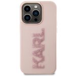 Karl Lagerfeld KLHCP15X3DMBKCP iPhone 15 Pro Max 6.7" pink hardcase 3D Rubber Glitter Logo - imagine 3