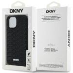 DKNY DKHCP15M3DRPWK iPhone 15 Plus / 14 Plus 6.7" black hardcase 3D Rubber Repeat Pattern - imagine 8