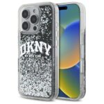 DKNY DKHCP16LLBNAEK iPhone 16 Pro 6.3" black hardcase Liquid Glitter Arch Logo