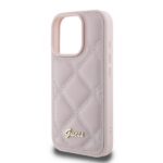 Guess GUHCP16LPSQSQSP iPhone 16 Pro 6.3" pink hardcase Quilted Metal Logo - imagine 6